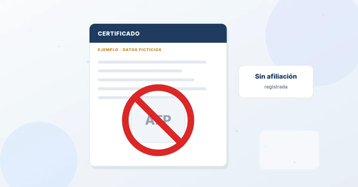 Certificado de no afiliación a una AFP